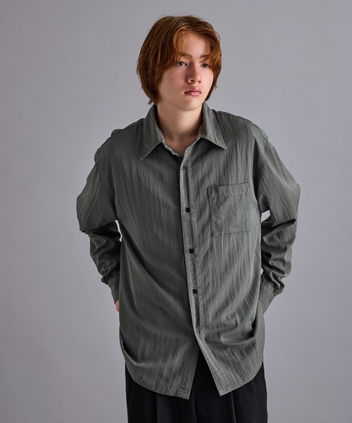 JUNRED(ジュンレッド)の「ウォッシュドレーヨンボックスシャツ(シャツ/ブラウス・メンズ・ブラック/グレー系その他/ブルー系その他4・L/S/M)」の7枚目の写真