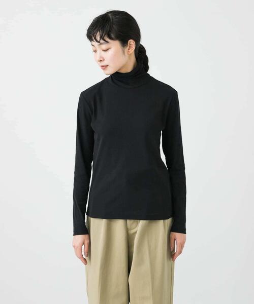 かぐれ（カグレ）の「ハイツイストコットンタートルカットソー（Tシャツ/カットソー・レディース・ブラック/オフホワイト・FREE）」の15枚目の写真