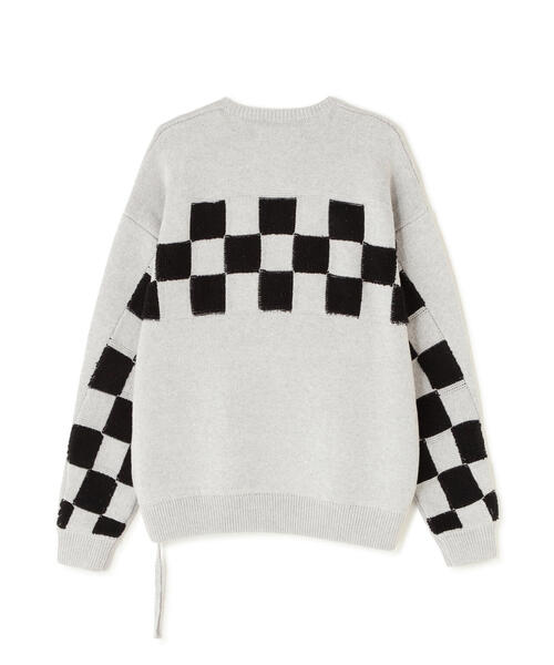 DANKE SCHON（ダンケシェーン）の「DankeSchon/ダンケシェーン/RV CREWNECK KNIT CHECKER（ニット/セーター・レディース・ブラック/グレー・L/M）」の6枚目の写真