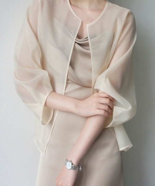 Dewlily（デューリリー）の「【人気アイテム★再入荷】シアーカーディガン（カーディガン/ボレロ・レディース・ホワイト/アイボリー・FREE）」の13枚目の写真