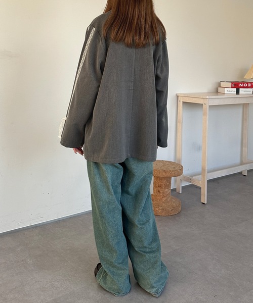 kutir（クティール）の「レースリボンテーラードジャケット（テーラードジャケット・レディース・グレー/ブラック/ネイビー・FREE）」の14枚目の写真