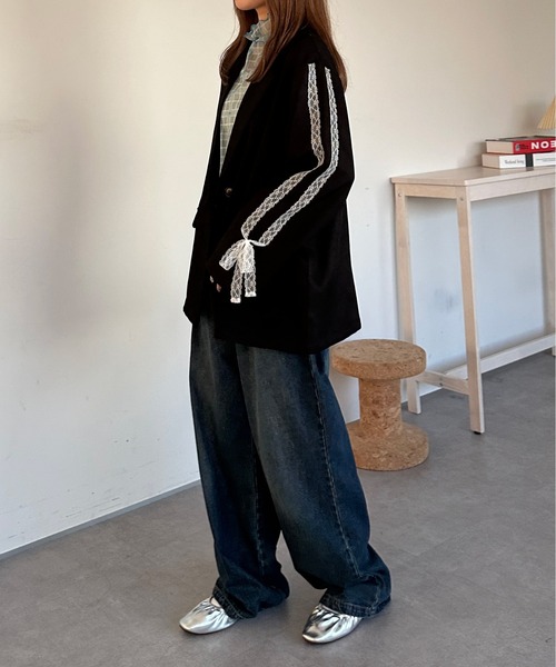 kutir（クティール）の「レースリボンテーラードジャケット（テーラードジャケット・レディース・グレー/ブラック/ネイビー・FREE）」の17枚目の写真