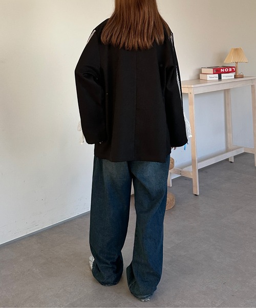 kutir（クティール）の「レースリボンテーラードジャケット（テーラードジャケット・レディース・グレー/ブラック/ネイビー・FREE）」の18枚目の写真