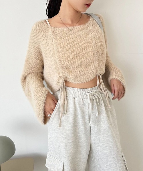 one after another NICE CLAUP（ワンアフターアナザーナイスクラップ）の「スウェットカーゴパンツ（スウェットパンツ・レディース・ライトピンク/グレー/オートミール/チャコールグレー・FREE）」の10枚目の写真