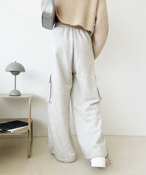 one after another NICE CLAUP（ワンアフターアナザーナイスクラップ）の「スウェットカーゴパンツ（スウェットパンツ・レディース・ライトピンク/グレー/オートミール/チャコールグレー・FREE）」の9枚目の写真