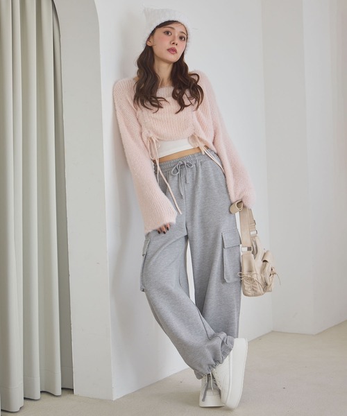 bohemian seoul ストラップカーゴスウェットパンツ セール】スウェットカーゴパンツ（スウェットパンツ）｜one after