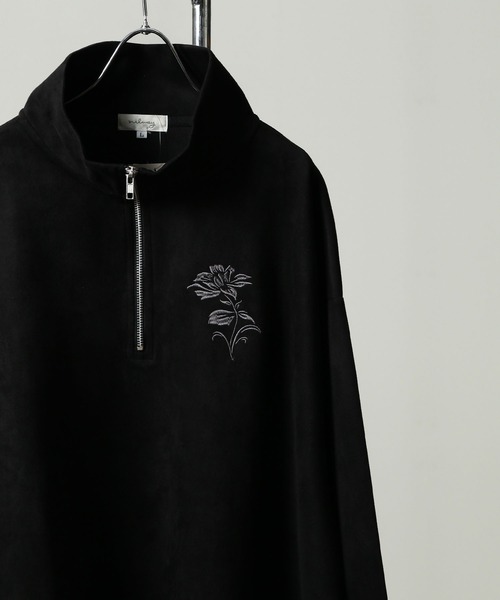 NILWAY（ニルウェイ）の「スエード ハーフジップ 長袖 薔薇 刺繍 カットソー（Tシャツ/カットソー・メンズ・チャコール/ホワイト/ライトグレー/ブラック・MEDIUM/LARGE）」の18枚目の写真