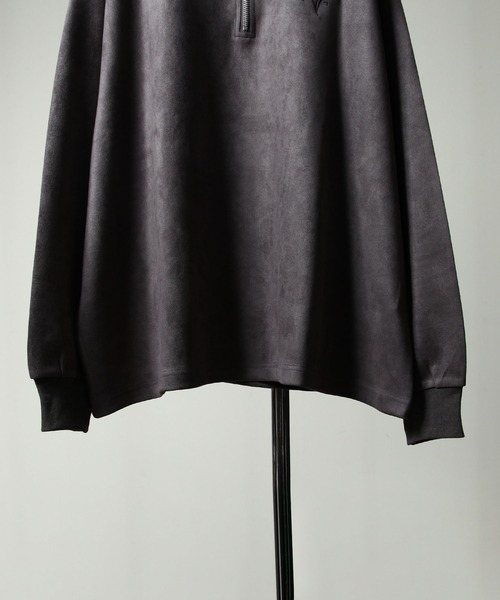 NILWAY（ニルウェイ）の「スエード ハーフジップ 長袖 薔薇 刺繍 カットソー（Tシャツ/カットソー・メンズ・チャコール/ホワイト/ライトグレー/ブラック・MEDIUM/LARGE）」の15枚目の写真