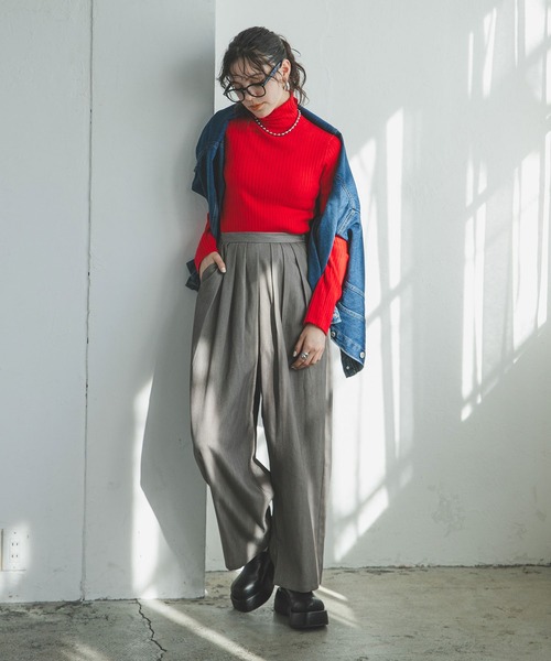 bohmal（ボマール）の「スリータックカーブスラックスパンツ（スラックス・レディース・チャコールグレー/ブラウン・MEDIUM）」の16枚目の写真