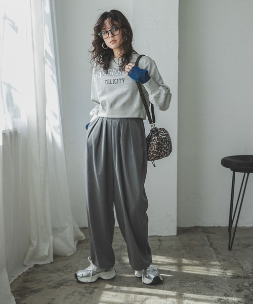 bohmal（ボマール）の「スリータックカーブスラックスパンツ（スラックス・レディース・チャコールグレー/ブラウン・MEDIUM）」の17枚目の写真