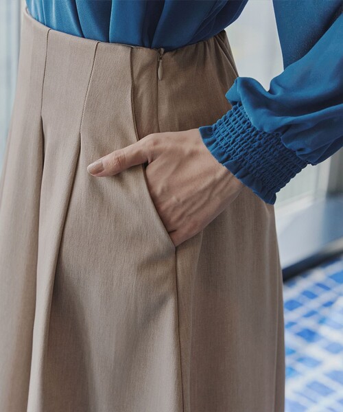 Tiaclasse（ティアクラッセ）の「メランジツイルフレアスカート（スカート・レディース・チャコールグレー/ベージュ/ブラック・S/M/L）」の22枚目の写真