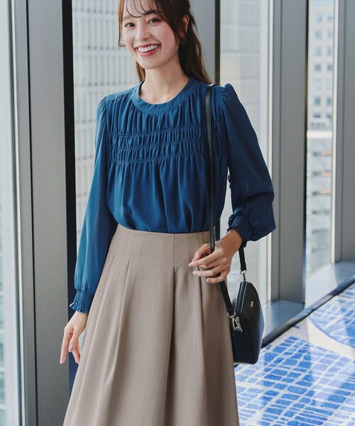 Tiaclasse（ティアクラッセ）の「メランジツイルフレアスカート（スカート・レディース・チャコールグレー/ベージュ/ブラック・S/M/L）」の21枚目の写真