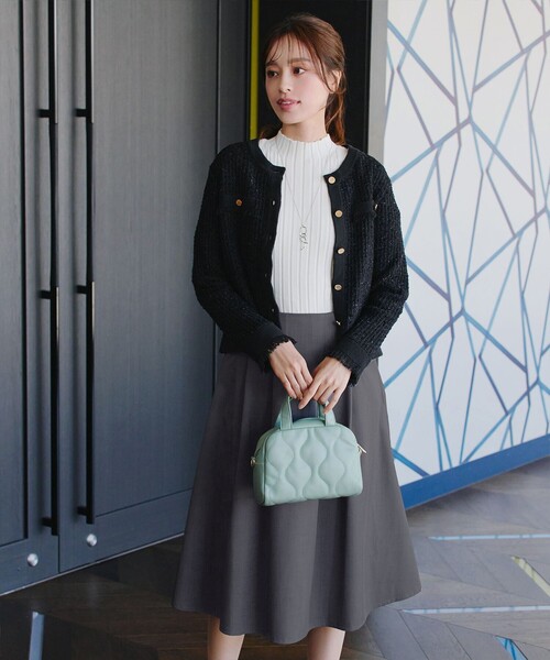 Tiaclasse（ティアクラッセ）の「メランジツイルフレアスカート（スカート・レディース・チャコールグレー/ベージュ/ブラック・S/M/L）」の17枚目の写真