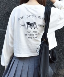 【spiritoso】アメリカンフラッグクロップドロンTEE