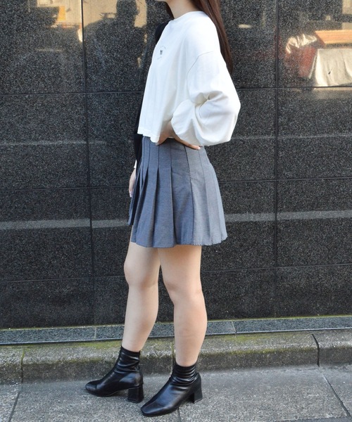 spiritoso(スピリトーゾ)の「【spiritoso】アメリカンフラッグクロップドロンTEE(Tシャツ/カットソー・レディース・オフホワイト/チャコールグレー/モカ・FREE)」の9枚目の写真