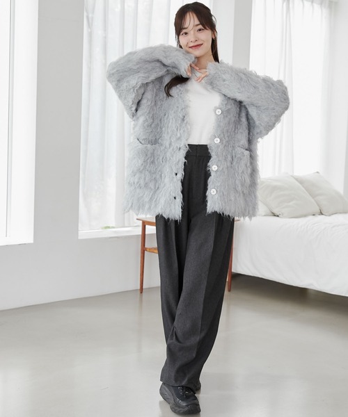 WEGO(ウィゴー)の「WEGO/ブラッシュカーデ(カーディガン/ボレロ・レディース・ライトグレー/ダークグレー/ネイビー・FREE)」の22枚目の写真