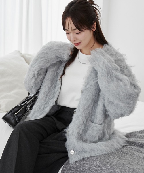 WEGO(ウィゴー)の「WEGO/ブラッシュカーデ(カーディガン/ボレロ・レディース・ライトグレー/ダークグレー/ネイビー・FREE)」の17枚目の写真