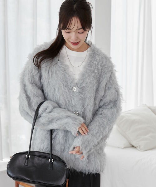 WEGO(ウィゴー)の「WEGO/ブラッシュカーデ(カーディガン/ボレロ・レディース・ライトグレー/ダークグレー/ネイビー・FREE)」の18枚目の写真