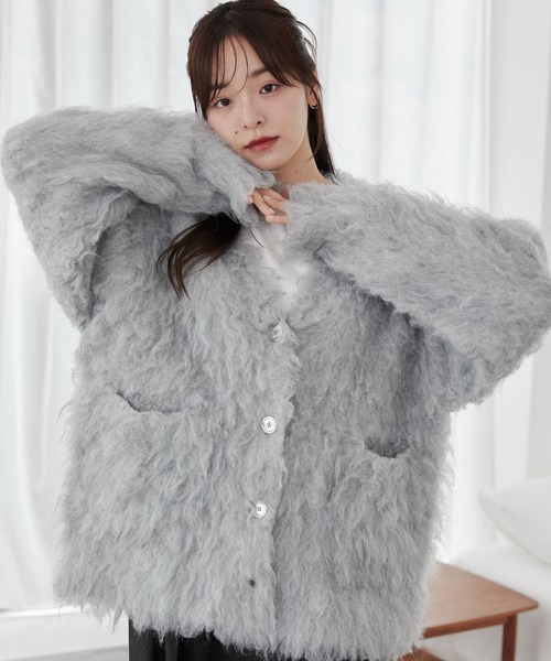 WEGO(ウィゴー)の「WEGO/ブラッシュカーデ(カーディガン/ボレロ・レディース・ライトグレー/ダークグレー/ネイビー・FREE)」の20枚目の写真