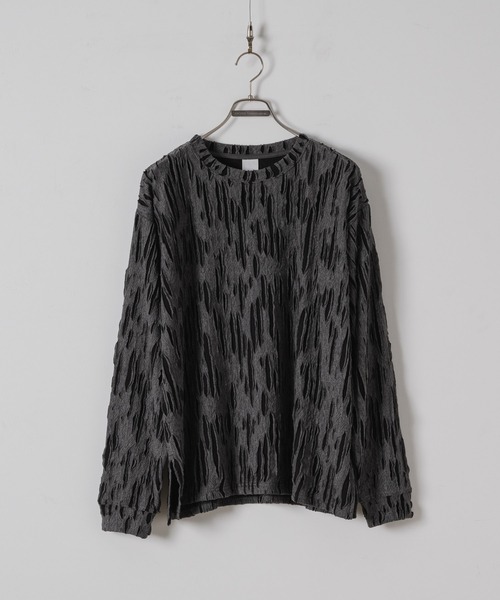 CASPER JOHN（キャスパージョン）の「Striped crepe long T-shits/楊柳ロンT（Tシャツ/カットソー・メンズ・ブラック/グレー・LARGE/MEDIUM/SMALL/X-SMALL）」の17枚目の写真