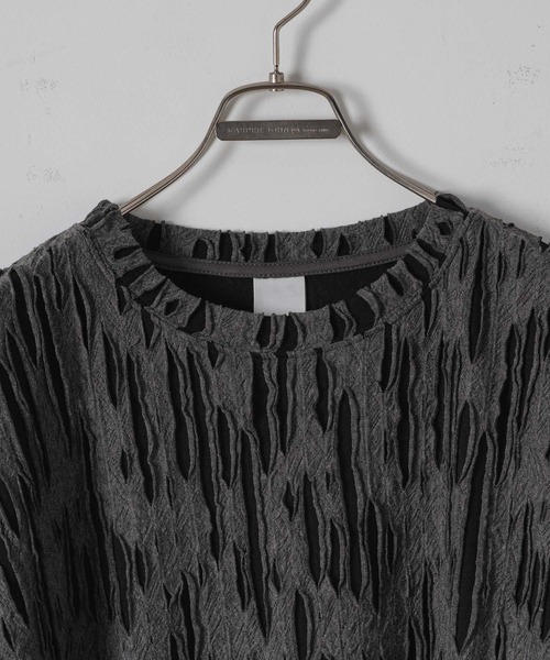CASPER JOHN（キャスパージョン）の「Striped crepe long T-shits/楊柳ロンT（Tシャツ/カットソー・メンズ・ブラック/グレー・LARGE/MEDIUM/SMALL/X-SMALL）」の20枚目の写真