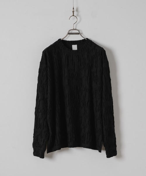 CASPER JOHN（キャスパージョン）の「Striped crepe long T-shits/楊柳ロンT（Tシャツ/カットソー・メンズ・ブラック/グレー・LARGE/MEDIUM/SMALL/X-SMALL）」の10枚目の写真