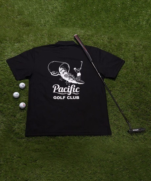 Pacific GOLF CLUB(パシフィックゴルフクラブ)の「FORE ON THE WAVES POLO(ポロシャツ・メンズ・ホワイト/ブラック・S/M/XL/XS/XXL/L)」の10枚目の写真