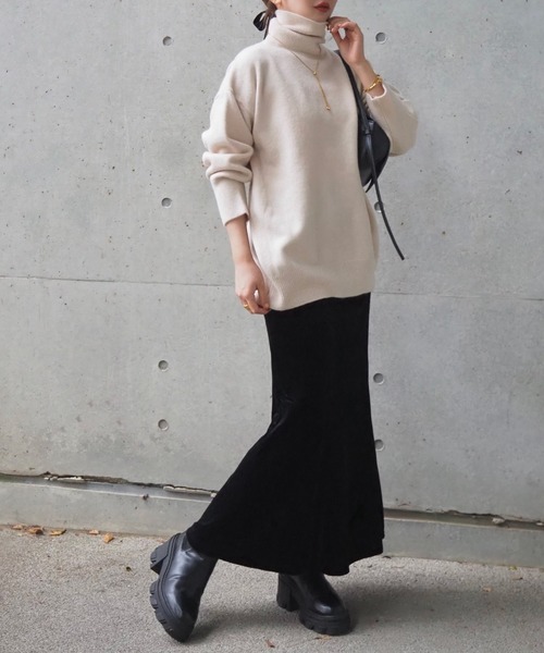 LAULEN(ローレン)の「highneck knit pullover /ハイネックニットプルオーバー(ニット/セーター・レディース・ブラック/グレー/レッド/ベージュ/アイボリー・FREE)」の6枚目の写真