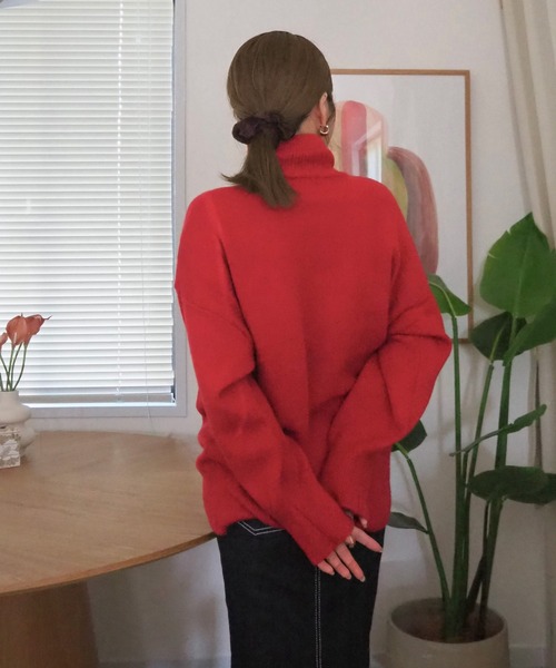 LAULEN(ローレン)の「highneck knit pullover /ハイネックニットプルオーバー(ニット/セーター・レディース・ブラック/グレー/レッド/ベージュ/アイボリー・FREE)」の15枚目の写真