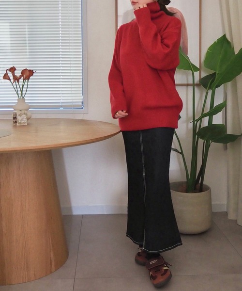 LAULEN(ローレン)の「highneck knit pullover /ハイネックニットプルオーバー(ニット/セーター・レディース・ブラック/グレー/レッド/ベージュ/アイボリー・FREE)」の16枚目の写真