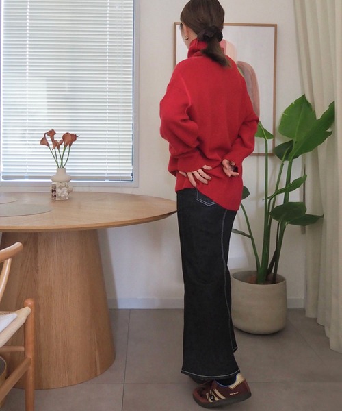 LAULEN(ローレン)の「highneck knit pullover /ハイネックニットプルオーバー(ニット/セーター・レディース・ブラック/グレー/レッド/ベージュ/アイボリー・FREE)」の17枚目の写真