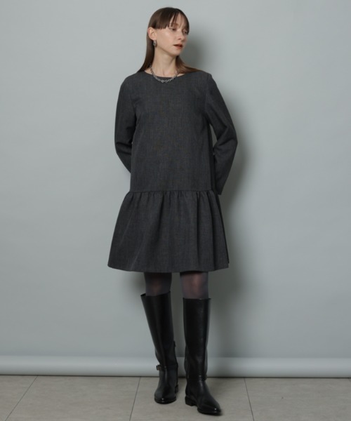 CADUNE（カデュネ）の「ローウェストミニワンピース（ワンピース・レディース・グレー/ブラック・36/38）」の7枚目の写真