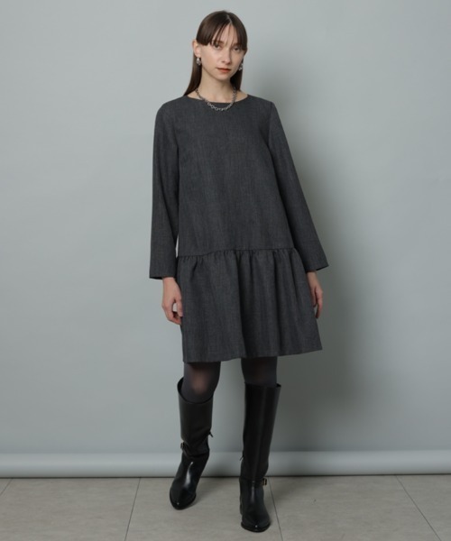 CADUNE（カデュネ）の「ローウェストミニワンピース（ワンピース・レディース・グレー/ブラック・36/38）」の8枚目の写真