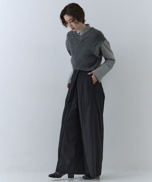 STUDIOUS/ステュディオス】Mohair Lame Knit Vest/モヘアラメニット