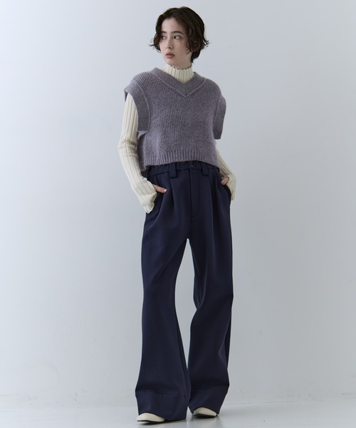 SSZ MOHAIR VEST モヘアベスト ネイビー M 新品 STUDIOUS/ステュディオス】Mohair Lame Knit Vest/モヘアラメニット