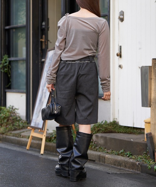 RAY CASSIN(レイカズン)の「ハーフルーズトラウザーパンツ(その他パンツ・レディース・ブラック系その他2/ブラック/ベージュ・FREE)」の12枚目の写真