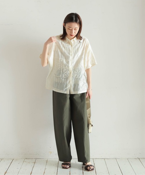 NOMBRE IMPAIR(ノンブルアンペール)の「コットンウェザー カーヴィーパンツ(その他パンツ・レディース・ブラック/カーキ/ベージュ・FREE)」の5枚目の写真