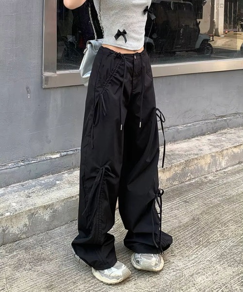 sevens(セブンズ)の「【sevens】ギャザーリボンカーゴパンツ(カーゴパンツ・レディース・ブラック/ベージュ・LARGE/MEDIUM)」の6枚目の写真