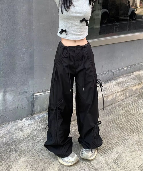 sevens(セブンズ)の「【sevens】ギャザーリボンカーゴパンツ(カーゴパンツ・レディース・ブラック/ベージュ・LARGE/MEDIUM)」の8枚目の写真
