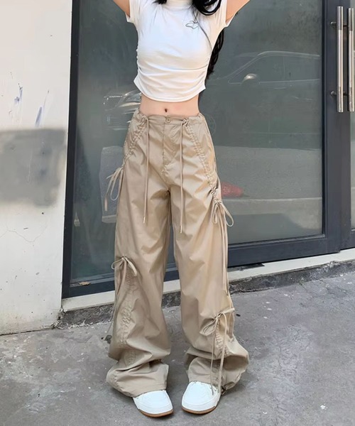 sevens(セブンズ)の「【sevens】ギャザーリボンカーゴパンツ(カーゴパンツ・レディース・ブラック/ベージュ・LARGE/MEDIUM)」の9枚目の写真