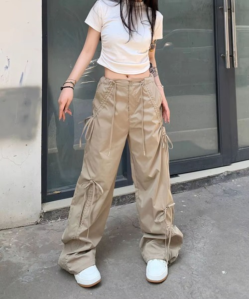 sevens(セブンズ)の「【sevens】ギャザーリボンカーゴパンツ(カーゴパンツ・レディース・ブラック/ベージュ・LARGE/MEDIUM)」の12枚目の写真