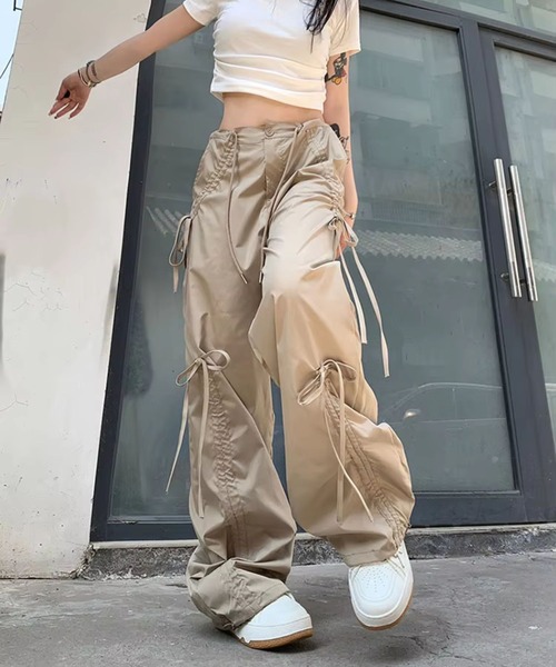 sevens(セブンズ)の「【sevens】ギャザーリボンカーゴパンツ(カーゴパンツ・レディース・ブラック/ベージュ・LARGE/MEDIUM)」の13枚目の写真