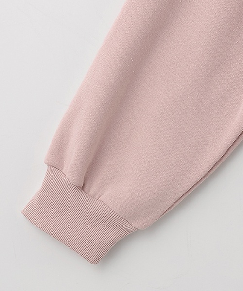 LOVETOXIC（ラブトキシック）の「【GOODPRICE】裏起毛カレッジプルオーバー（スウェット・キッズ・トップグレー/チャコール/グリーン/ピンク/オフホワイト・L/M/S）」の10枚目の写真