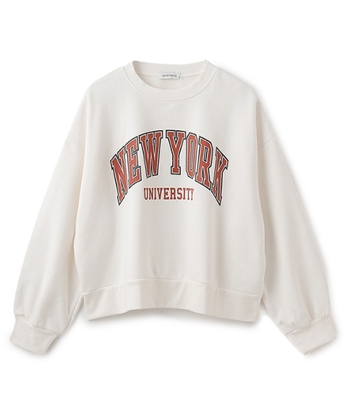 LOVETOXIC（ラブトキシック）の「【GOODPRICE】裏起毛カレッジプルオーバー（スウェット・キッズ・トップグレー/チャコール/グリーン/ピンク/オフホワイト・L/M/S）」の15枚目の写真