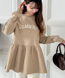 clear | ロゴ刺繍ペプラムスウェットトップス[大人可愛い　裏起毛] ≪2024AW新作≫(Tシャツ/カットソー)