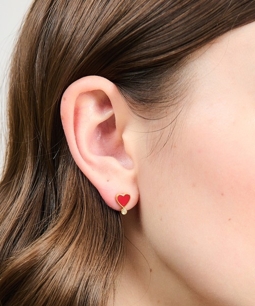【未使用】GIGI⭐︎ ハート モチーフ レッドエナメル ピアス　別注品 GIGI（ジジ）の「GIGI / ハート モチーフ レッドエナメル ピアス