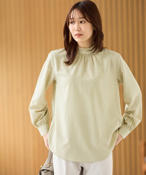 Honeys（ハニーズ）の「スタンドフリルブラウス（シャツ/ブラウス・レディース・ホワイト/ライトグレー/ネイビー/グリーン・LL/S/M/L）」の14枚目の写真
