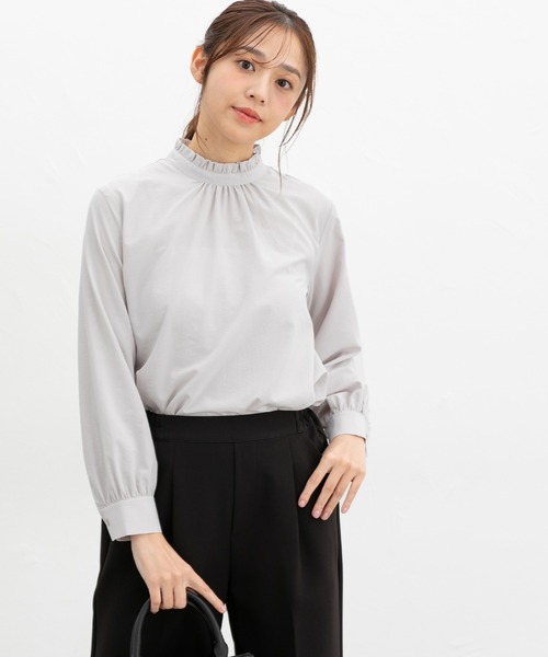 Honeys（ハニーズ）の「スタンドフリルブラウス（シャツ/ブラウス・レディース・ホワイト/ライトグレー/ネイビー/グリーン・LL/S/M/L）」の19枚目の写真