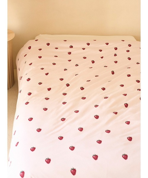 gelato pique Sleep（ジェラートピケスリープ）の「【Sleep】ストロベリー柄2点セット（シングル）（寝具・レディース・アイボリー/ピンク・SMALL）」の6枚目の写真