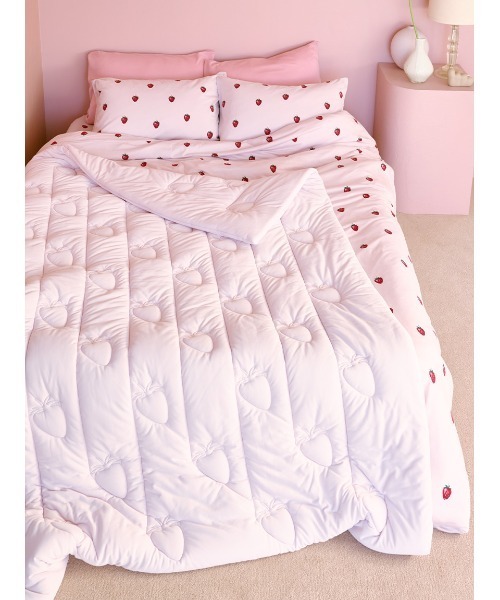 gelato pique Sleep（ジェラートピケスリープ）の「【Sleep】ストロベリー柄2点セット（シングル）（寝具・レディース・アイボリー/ピンク・SMALL）」の14枚目の写真
